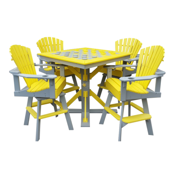 Outdoor 38" Bar Height Square Checker Table Set