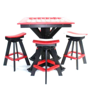 Outdoor 38" Pub Height Square Checker Table Set